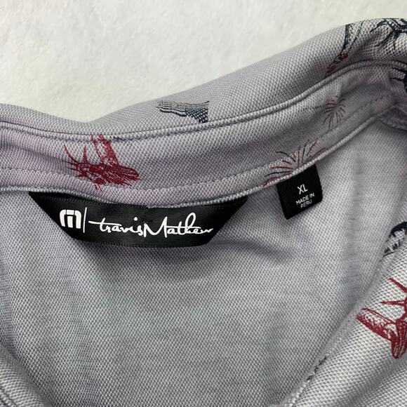 Travis Mathew Mens XL Justice In Beer Fireworks 4th of July Polo Shirt - Picture 4 of 7